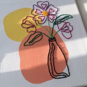 Peinture & broderie sur toile - 20/02